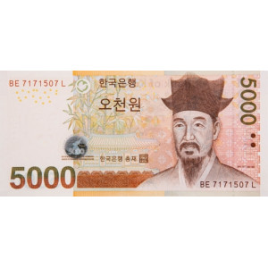Банкнота 5000 вон (Южная Корея, 2006 года). Арт БИ-602